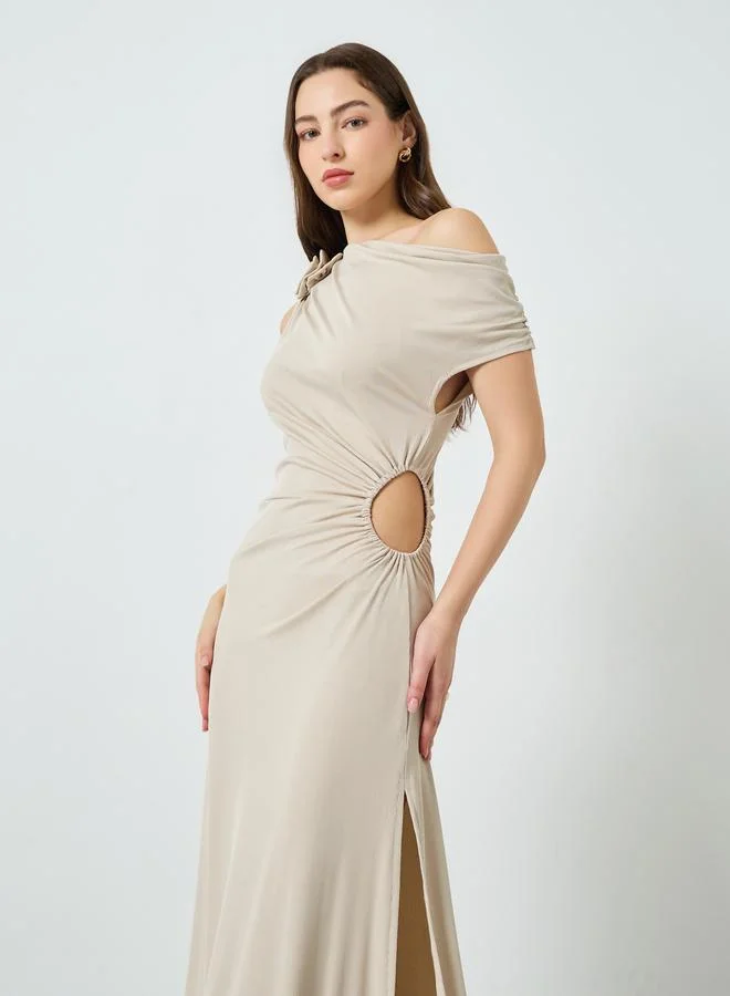 تايك تو فستان طويل ضيق بكتف واحد للنساء